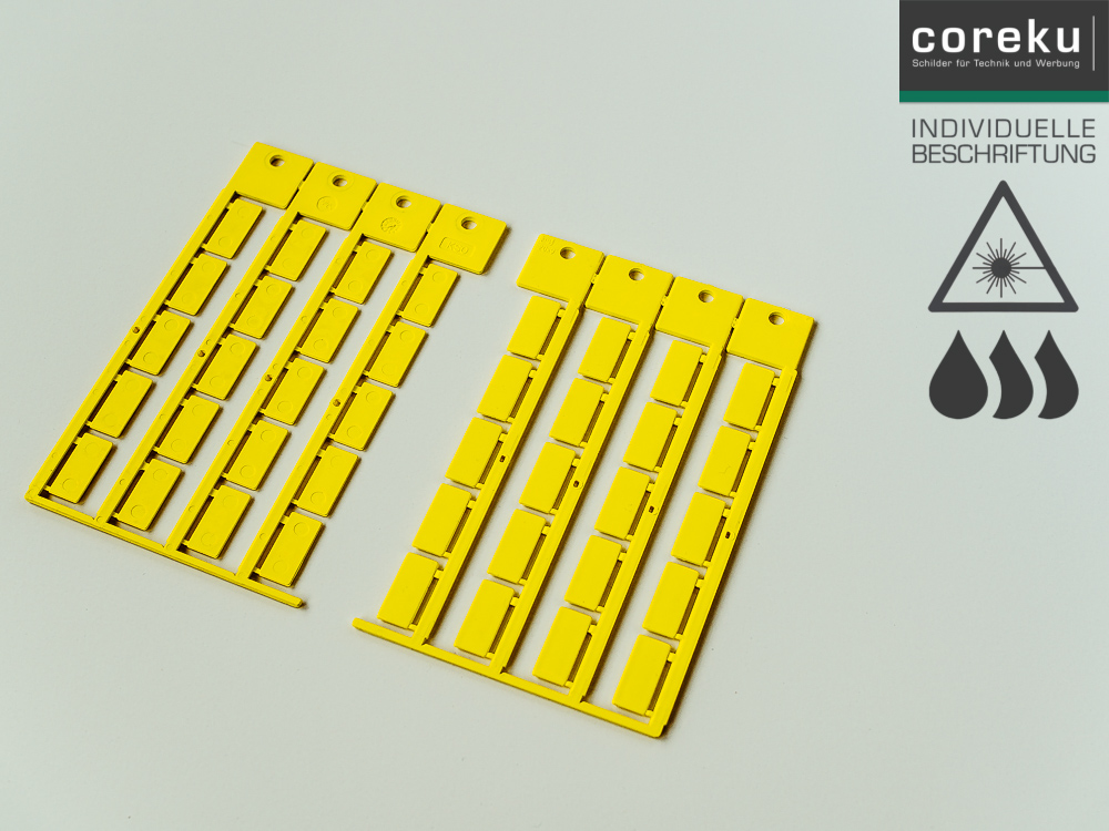 Kabelkennzeichnung KSO 20x9 Gelb mit individueller Beschriftung