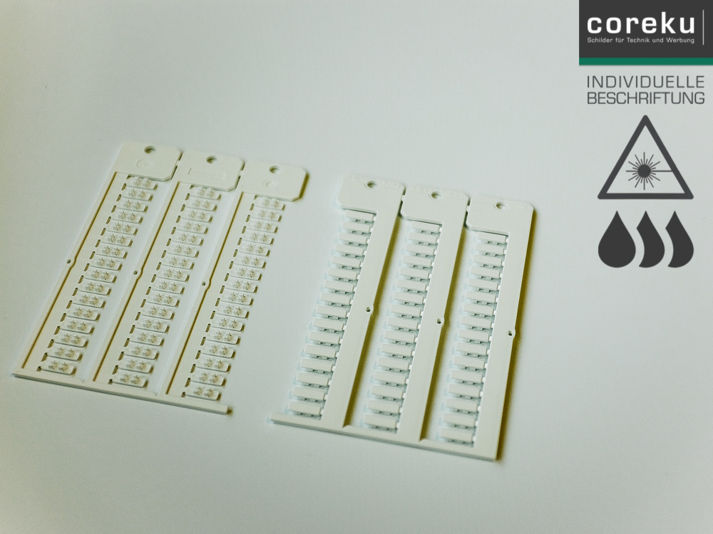 Kabelkennzeichnung KNQ 3,8x12-2,0 weiß mit individueller Beschriftung