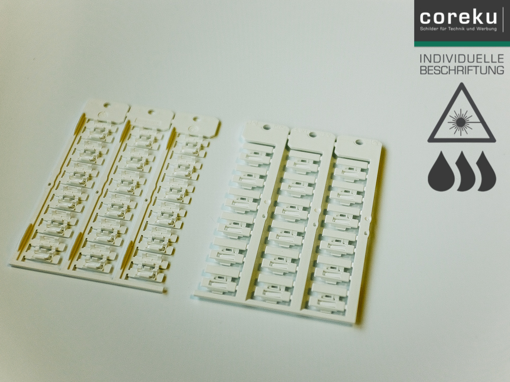Kabelkennzeichnung KNC 4,8x18-3,0 weiß mit individueller Beschriftung